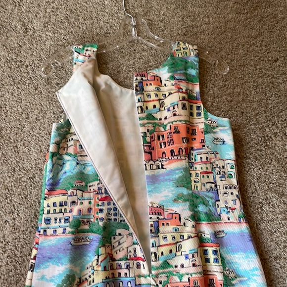 Talbots Summer Sun Dress with Greek Island Pattern - Size 8P New But No Tags - Picture 3 of 4